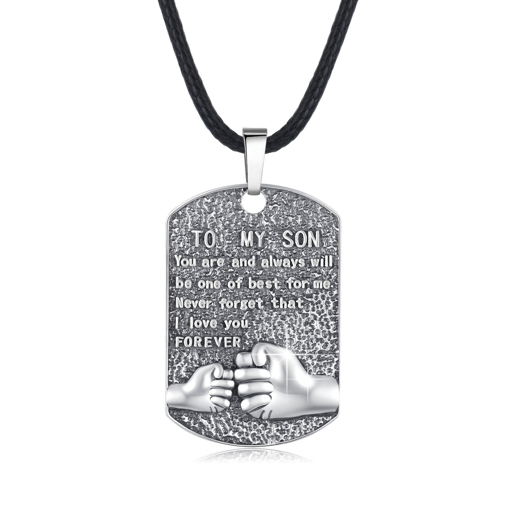 Mens Pendant Necklace 925 Sterling Silver Father'S Love to Son Pendant Necklaces Birthday Xmas Gift Jewelry for Man Dad