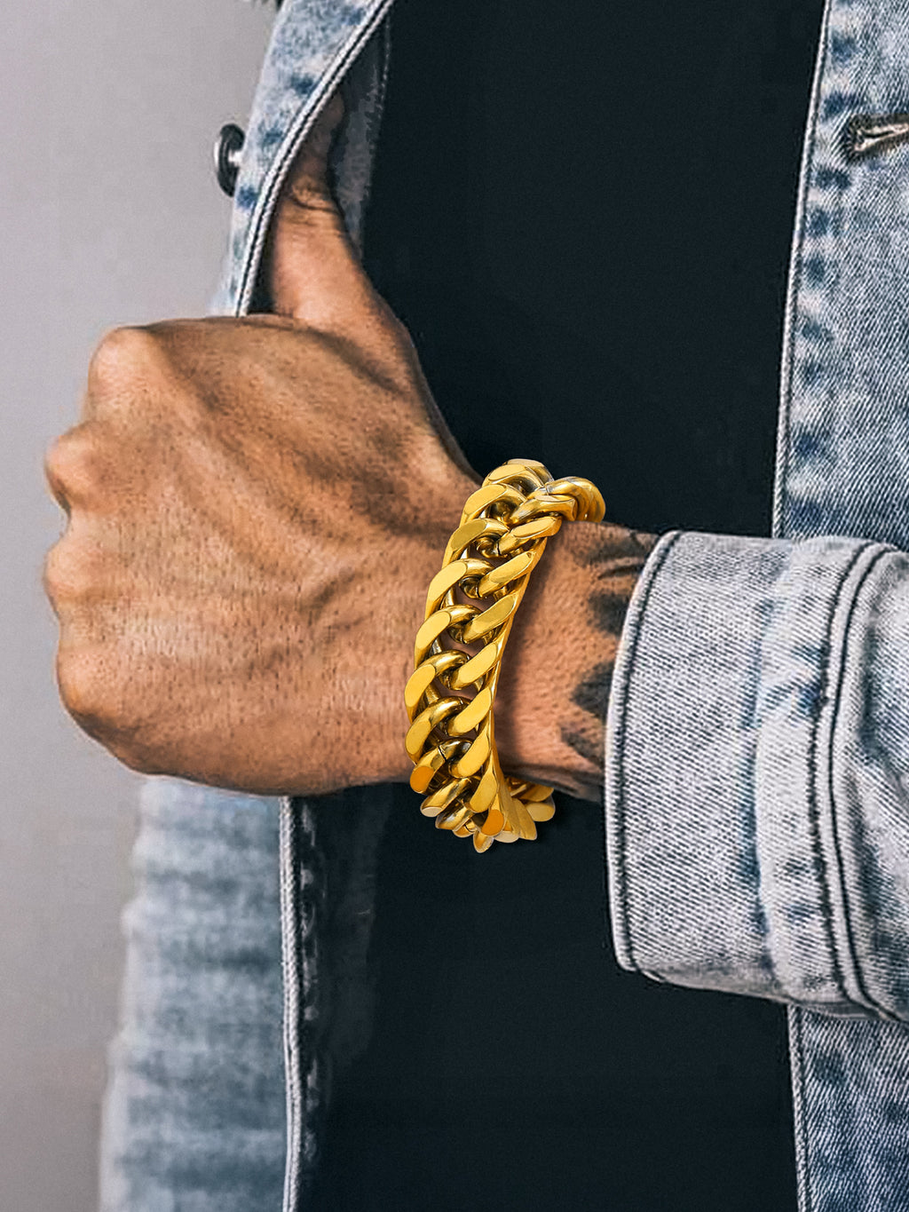 Men Stainless Steel 17Mm Cuban Chain Bracelets Hip Pop Chunky Franco Gold Plated Chain Bracelet 7.5 Inch Chains Jewelry Birthday Graduation Father'S Day Gifts