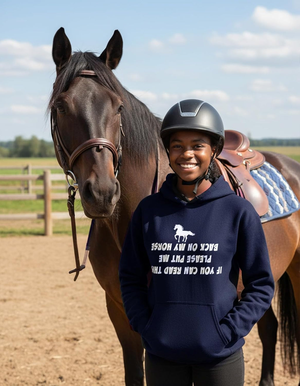 Horse Riding Hoodie for Women and Teen Girls - Equestrian Gift Idea for Riders, Barn Lovers & Horseback Fans