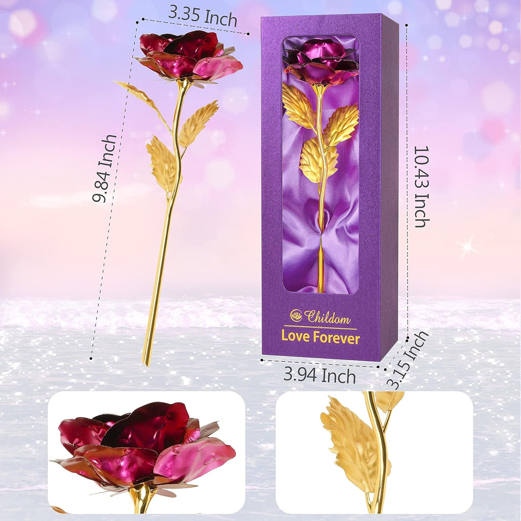 Birthday Gifts for Women,Christmas Rose Gifts for Mom,Purple Rose Present for Her,Wife,Sweet Artificial Flower for Grandma,Daughter,Women,Christmas,Birthday,Anniversary,Valentines,Mothers Day