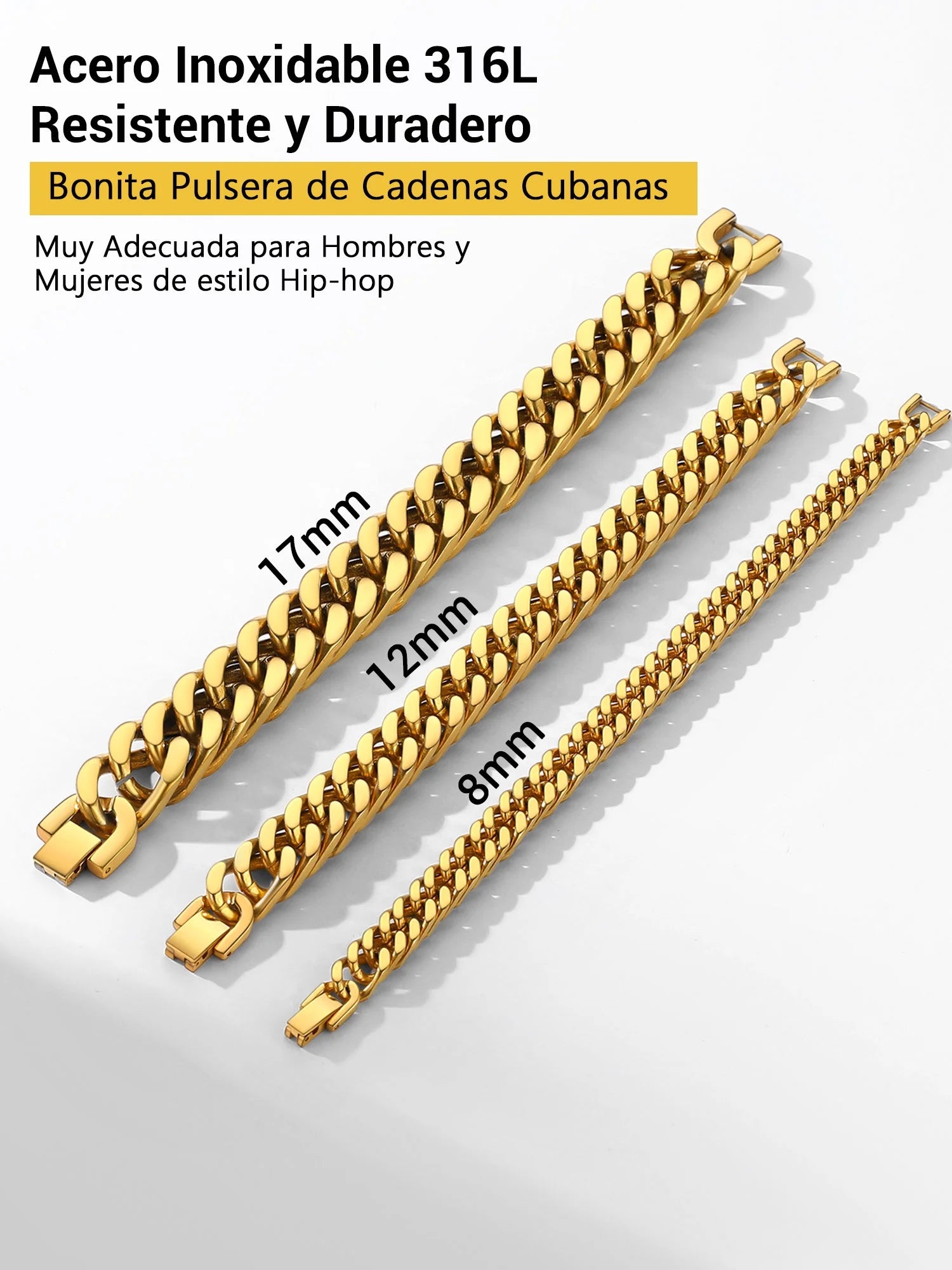Men Stainless Steel 17Mm Cuban Chain Bracelets Hip Pop Chunky Franco Gold Plated Chain Bracelet 7.5 Inch Chains Jewelry Birthday Graduation Father'S Day Gifts